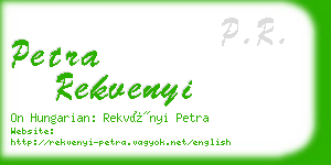 petra rekvenyi business card